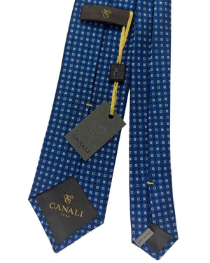 Canali Tie Royal Blue Square Dot Grid
