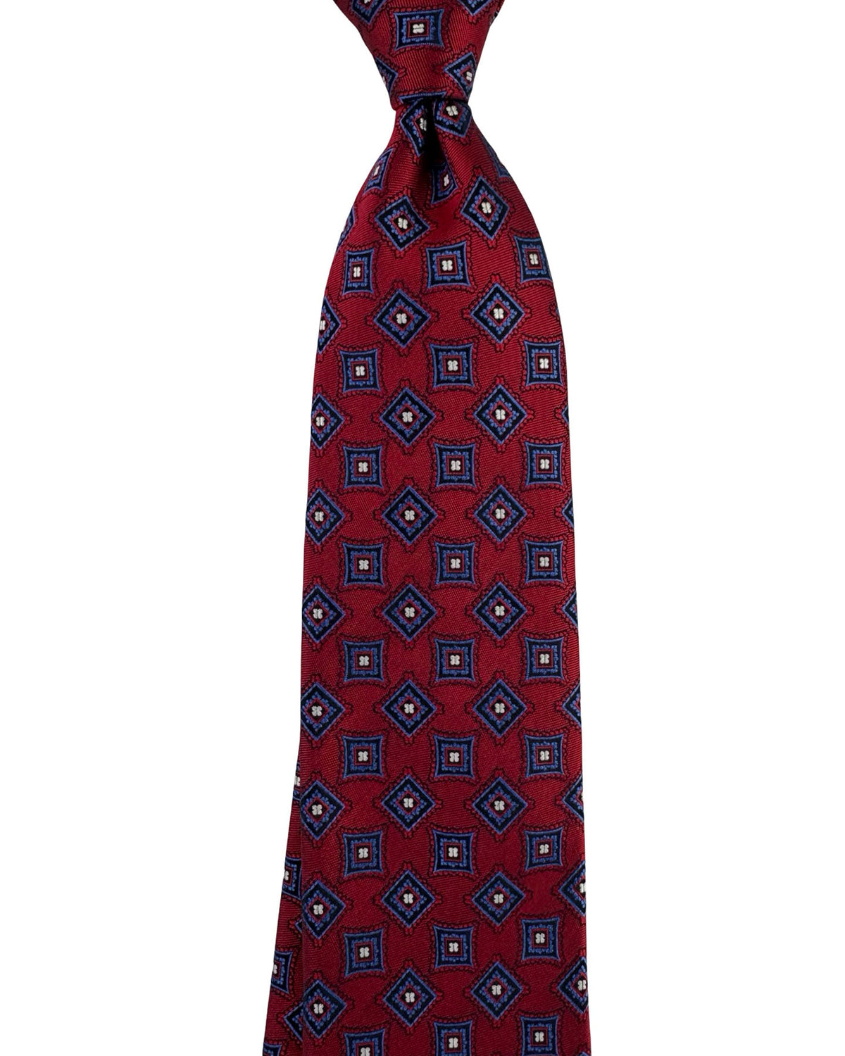 Canali Tie Red Blue Medalion Pattern