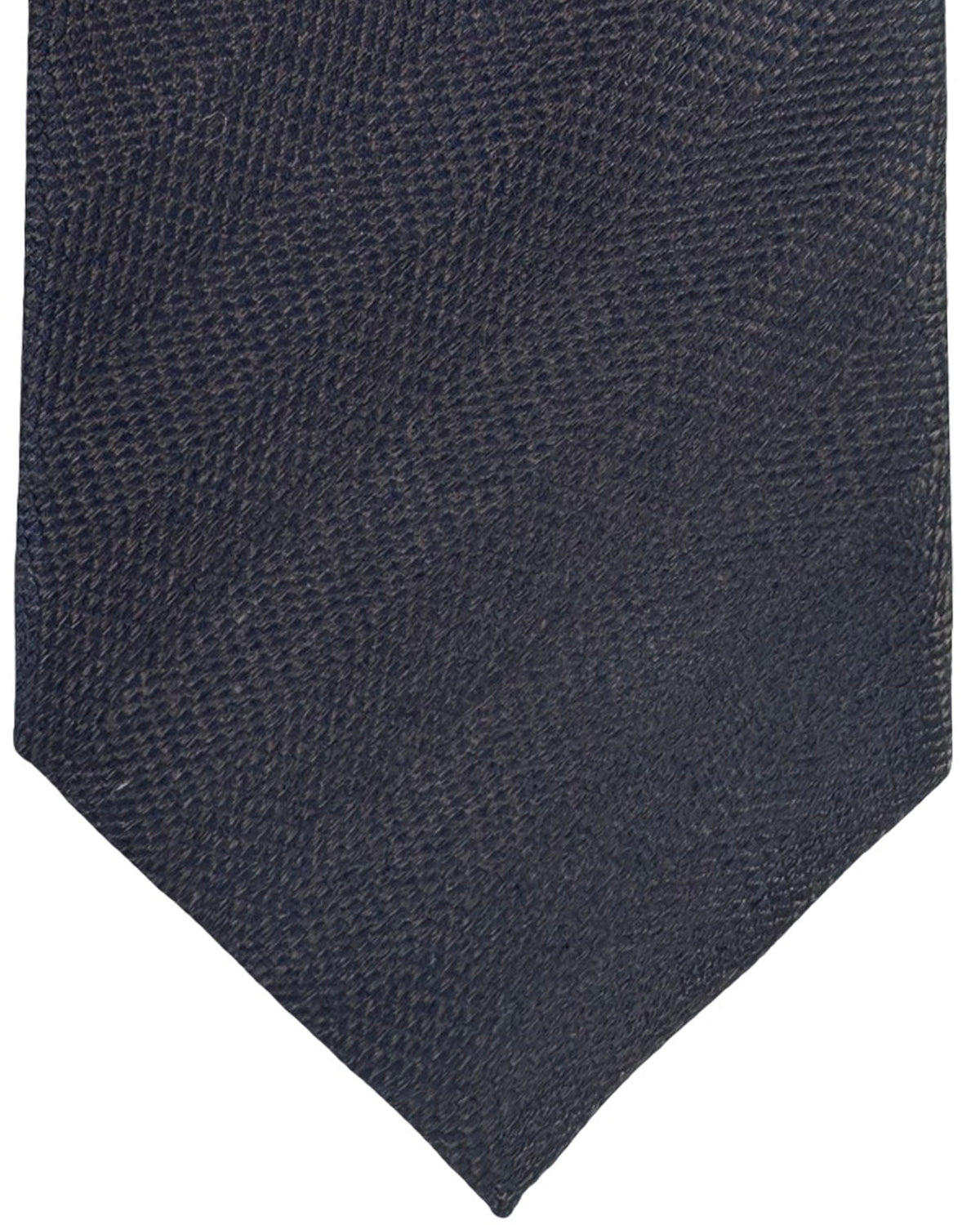 Canali Tie Solid Brown Midnight Blue