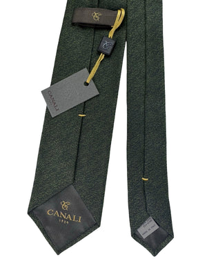 Canali Tie Solid Forest Green Textured Solid