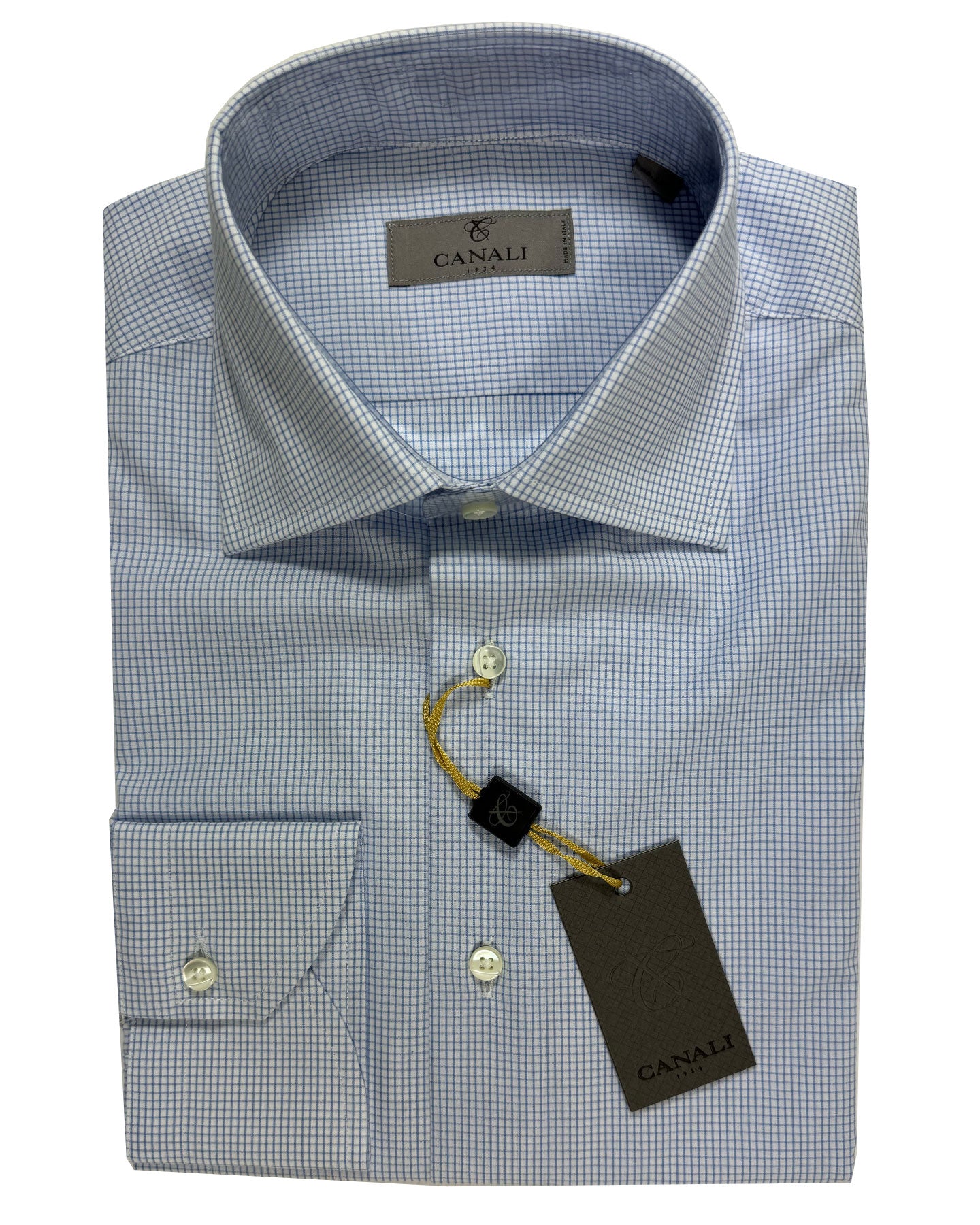 Canali Dress Shirt Graph Check New