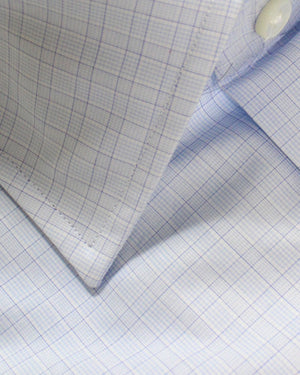 Canali Dress Shirt White Blue Purple 