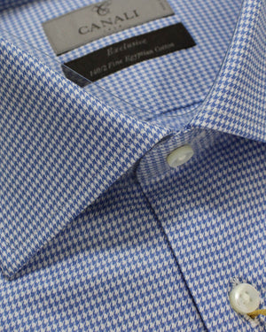 Canali Shirt White Navy 