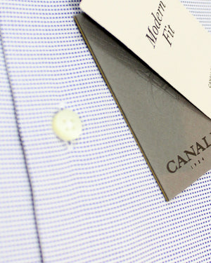 Canali Dress Shirt White Navy 