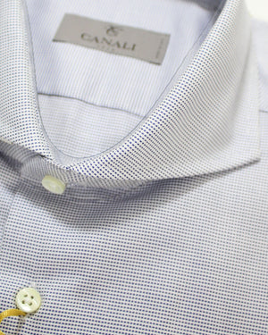 Canali Shirt White Navy 