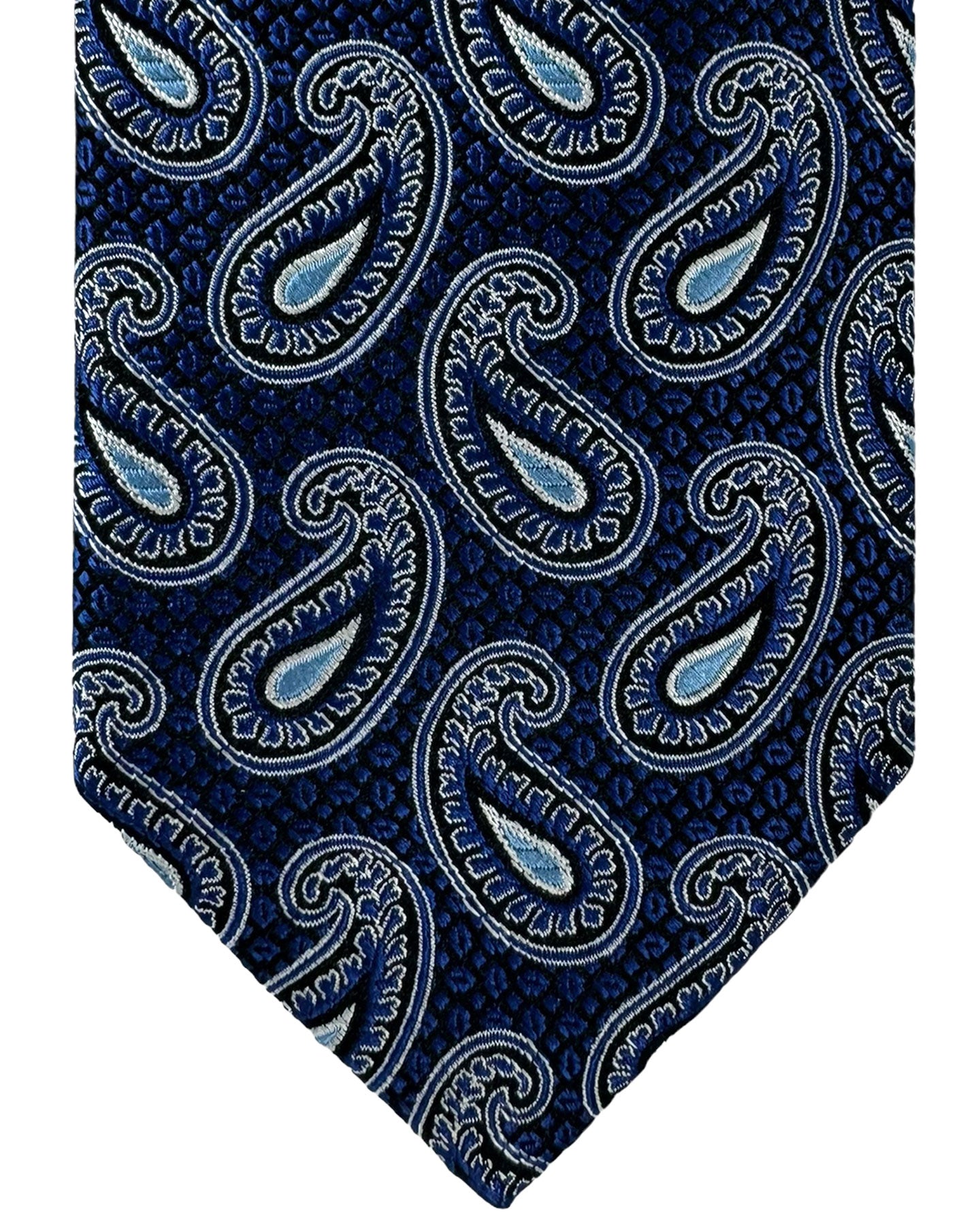 Canali Silk Tie Dark Blue Paisley