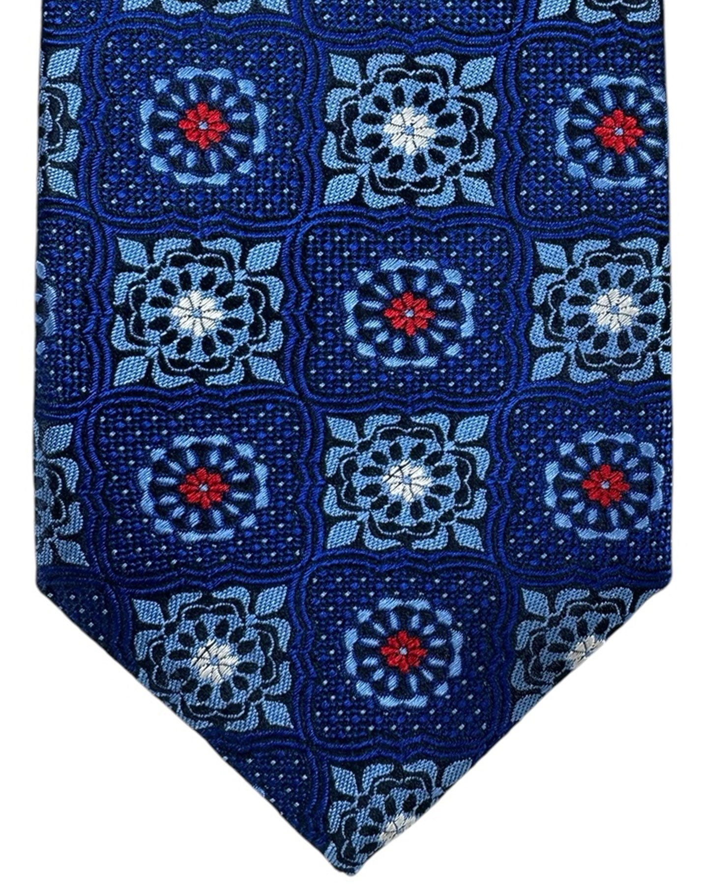 Canali Tie Dark Blue Medallion Design