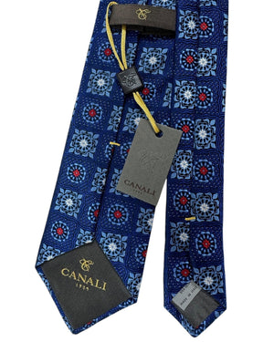 Canali Tie Dark Blue Medallion Design