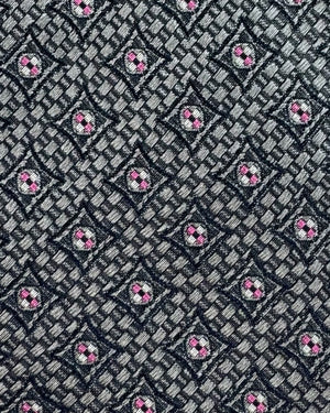 Canali Tie Gray Pink Geometric Design