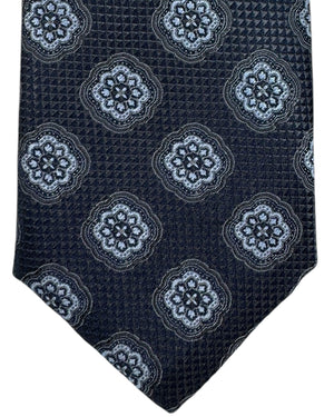 Canali Tie Black Design Light Blue