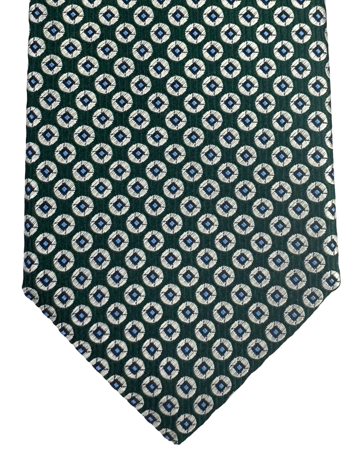 Canali Tie Green Silver Blue