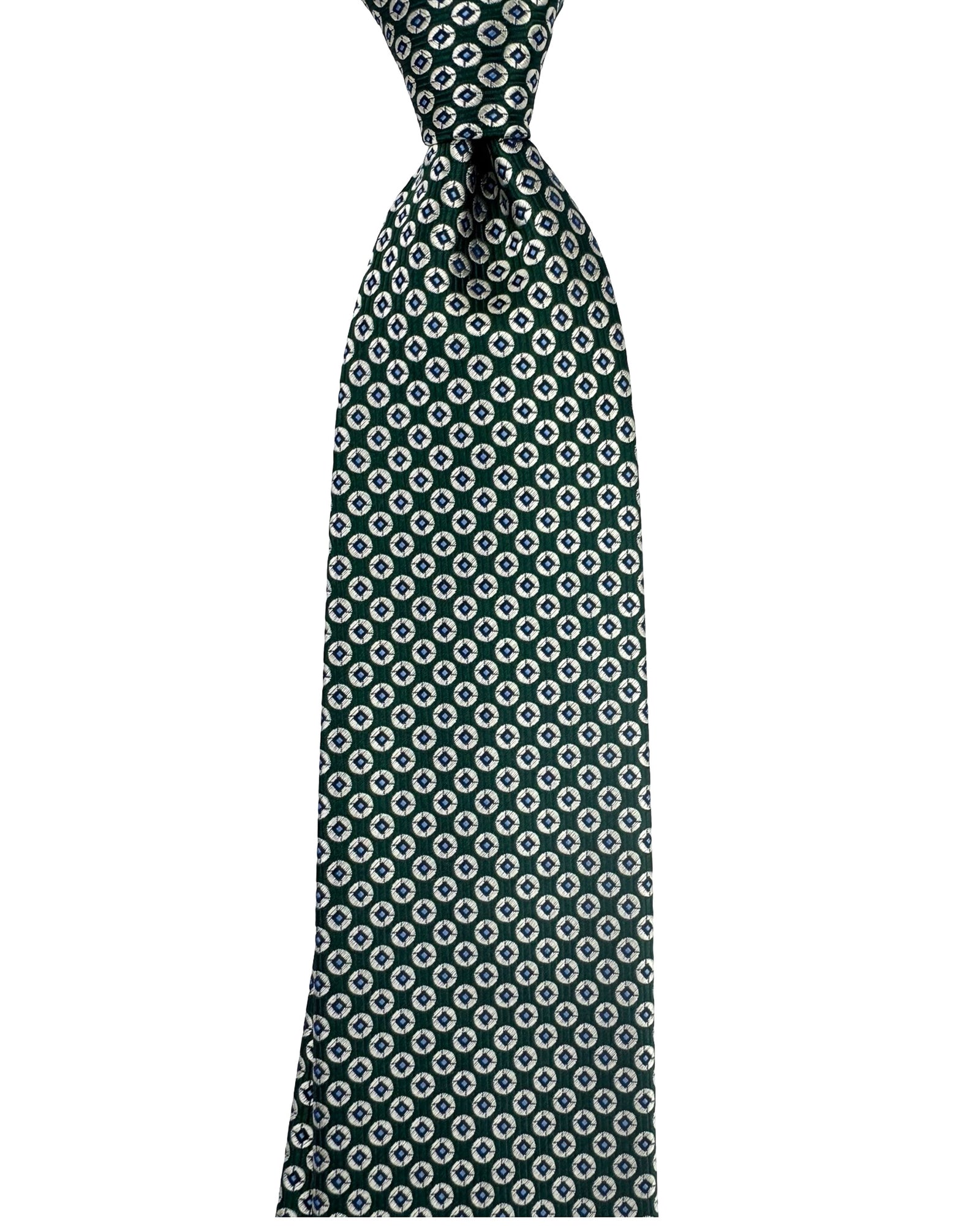 Canali Tie Green Silver Blue
