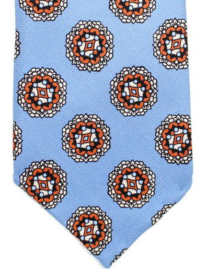 Stefano Cau Tie Blue Floral Medallion Unlined Necktie FINAL SALE