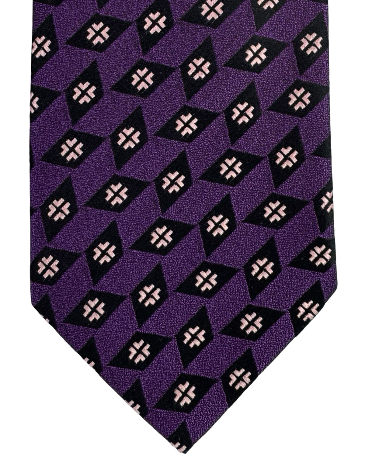 Charvet Paris Tie Purple Pink Diamonds