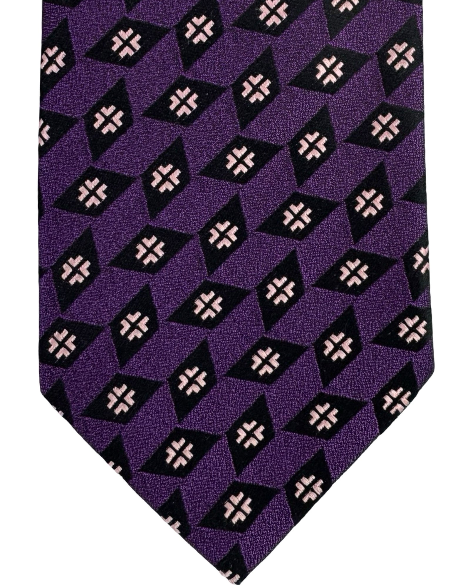 Charvet Paris Tie Purple Pink Diamonds