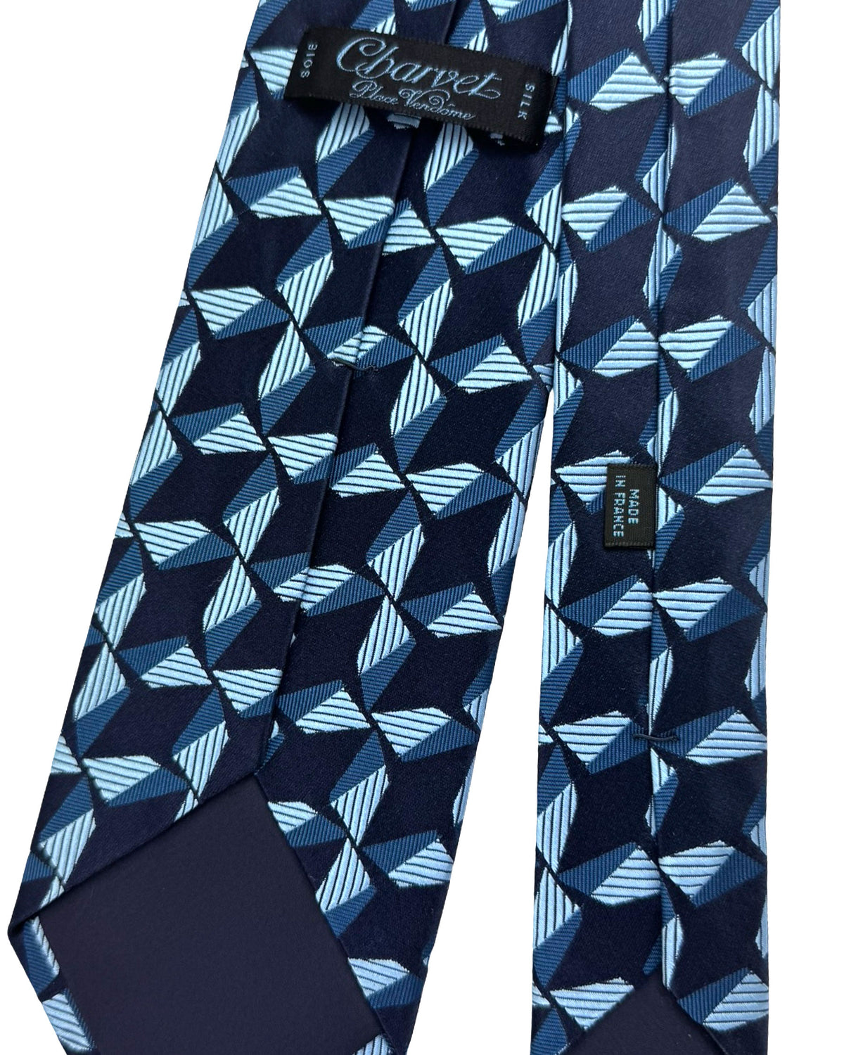 Charvet Silk Tie Blue Geometric