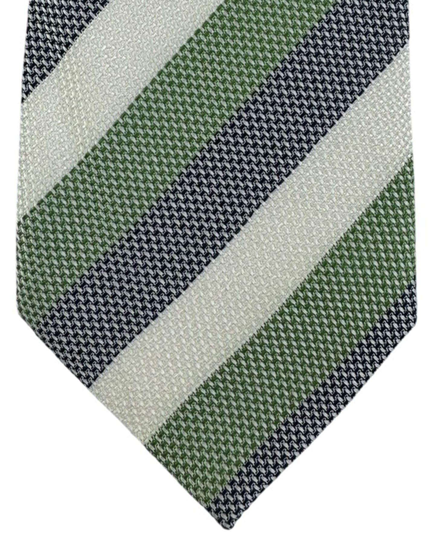 Church's Tie Green Navy White Stripe SALE