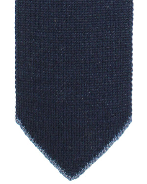 Brunello Cucinelli Cahsmere Tie Navy Blue Solid