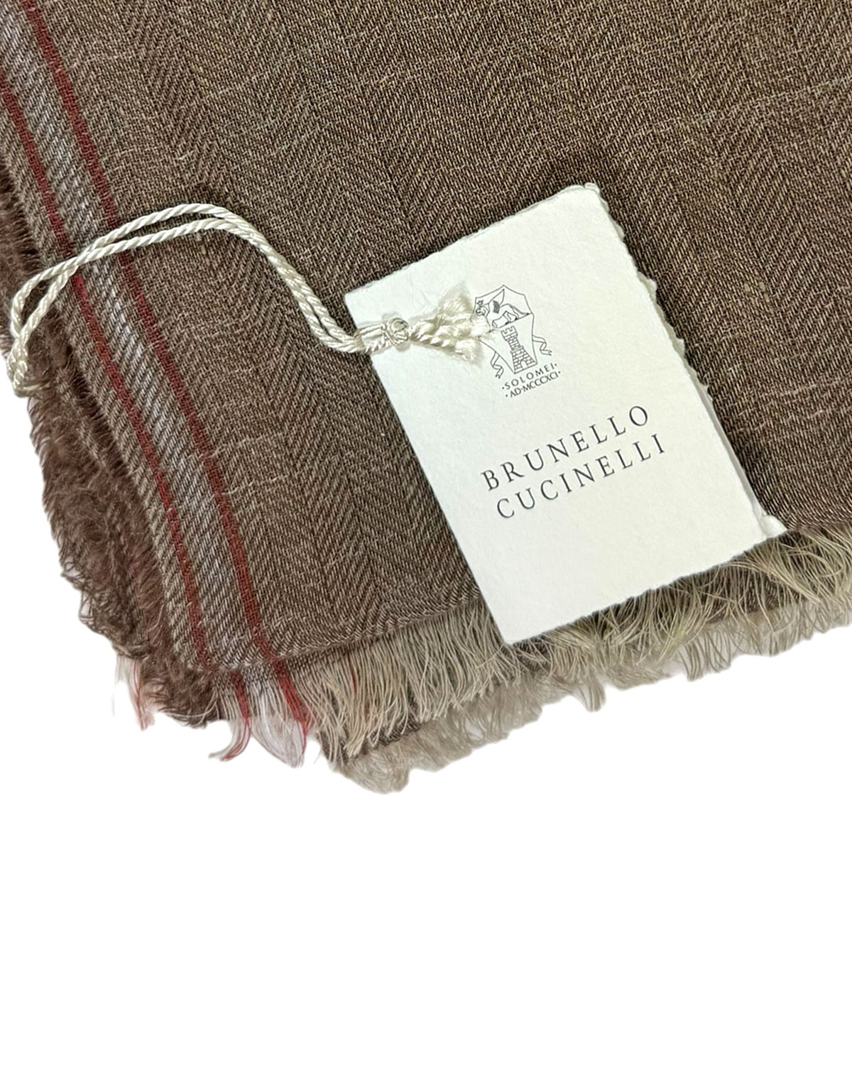 Brunello Cucinelli Scarf Taupe Design - Luxury Linen Silk Men Shawl FINAL SALE