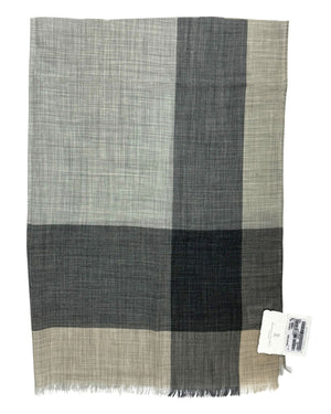 Brunello Cucinelli Scarf Gray Beige Black - Luxury Cashmere Men Shawl