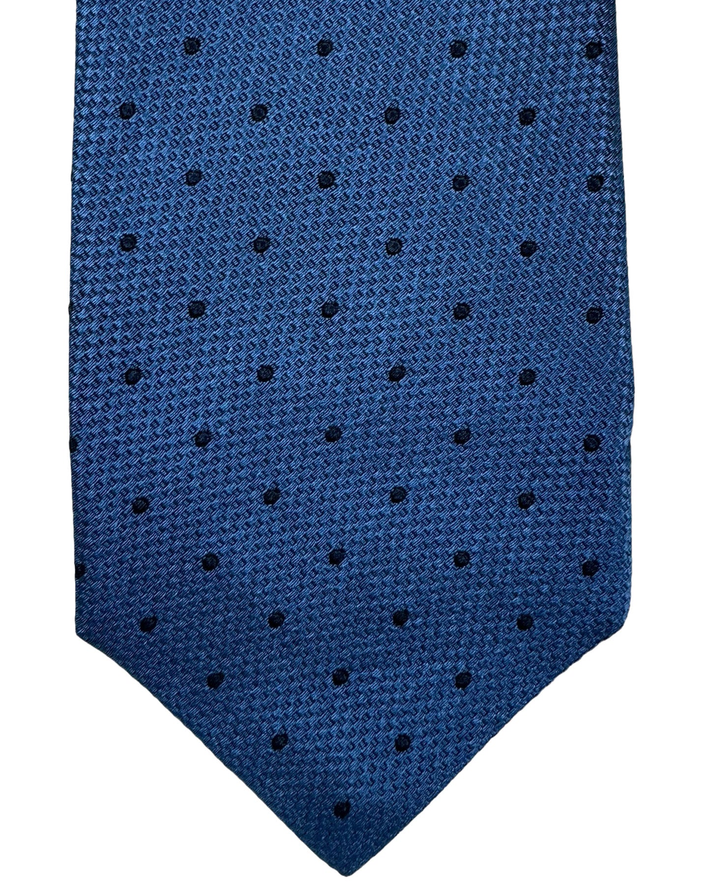 Brunello Cucinelli Silk Necktie Blue Mini Dots