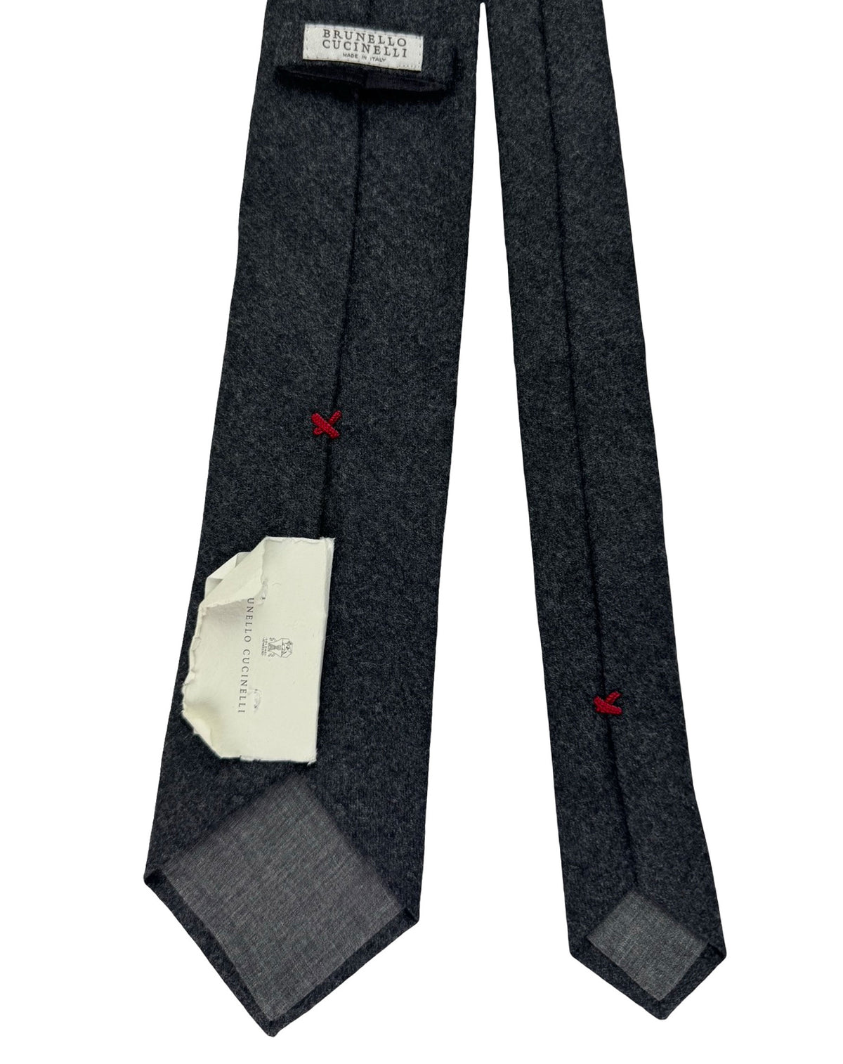 Brunello Cucinelli Wool Tie Charcoal Gray