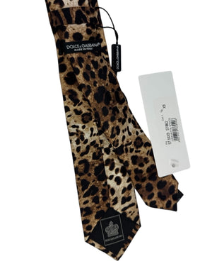 Dolce & Gabbana Skinny Tie Leopard Print