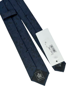 Dolce & Gabbana Skinny Tie Midnight Blue Tonal Floral