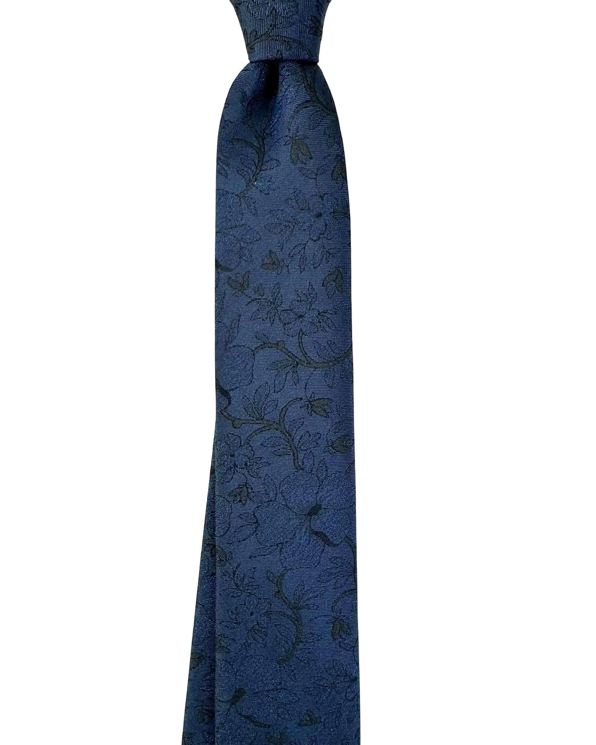 Dolce & Gabbana Skinny Tie Navy Tonal Floral