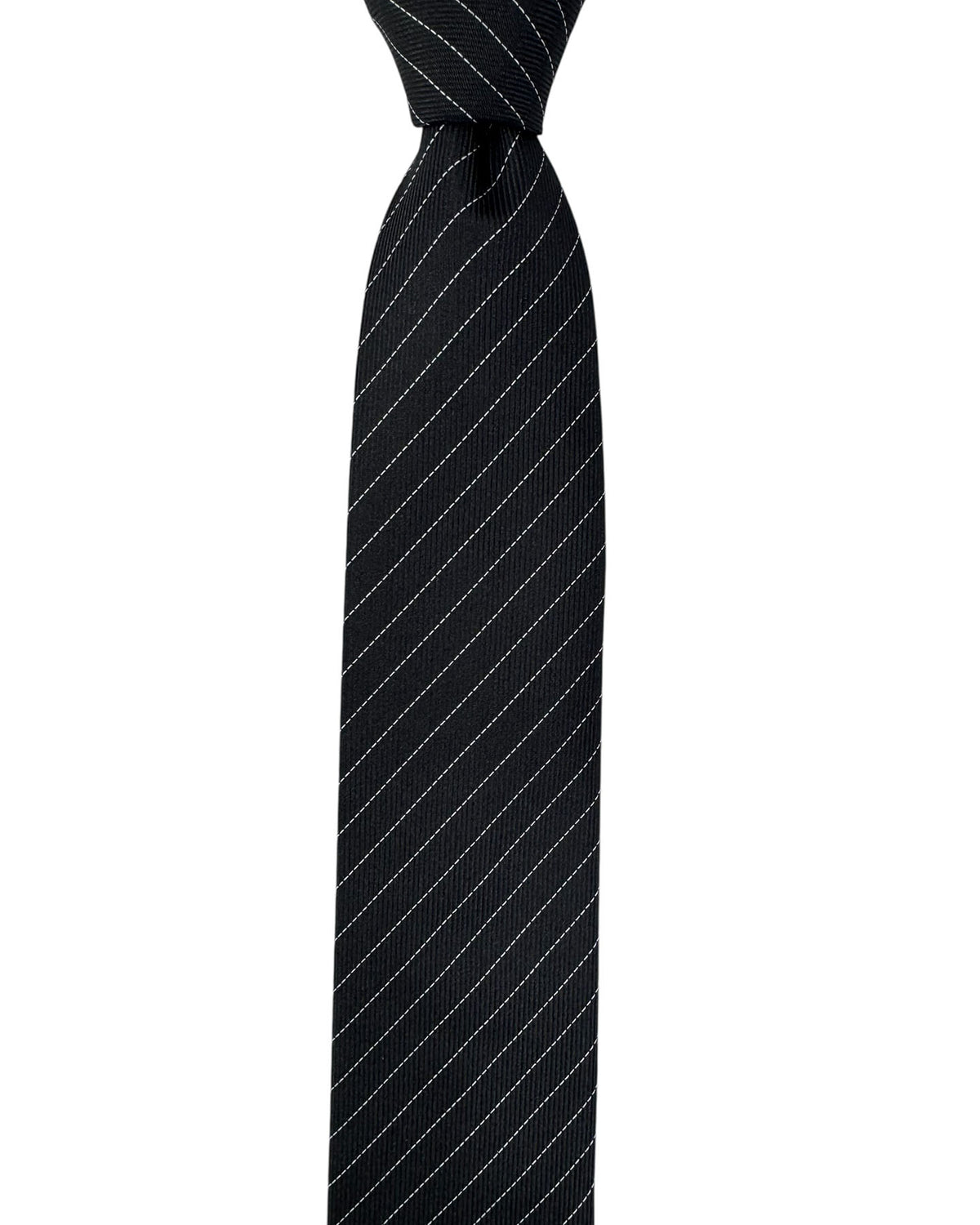 Dolce & Gabbana Skinny Tie Black Silver Stripes