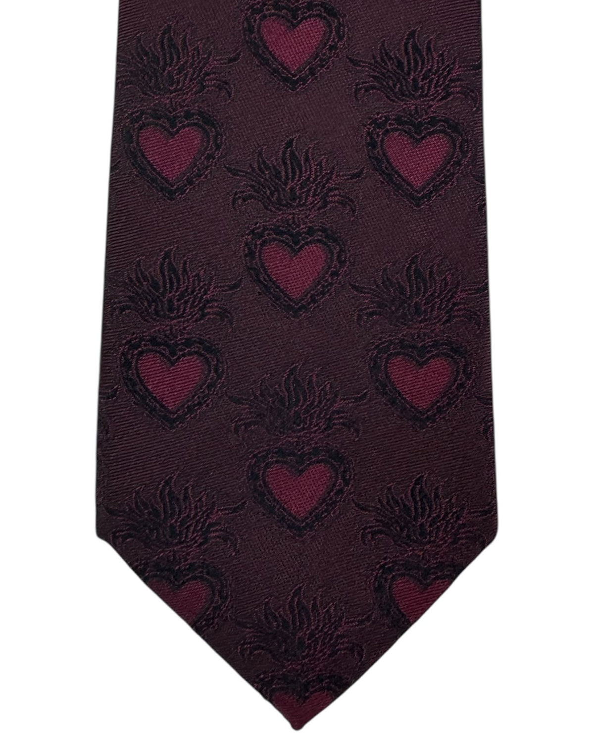 Dolce & Gabbana Skinny Tie Maroon Sacred Heart