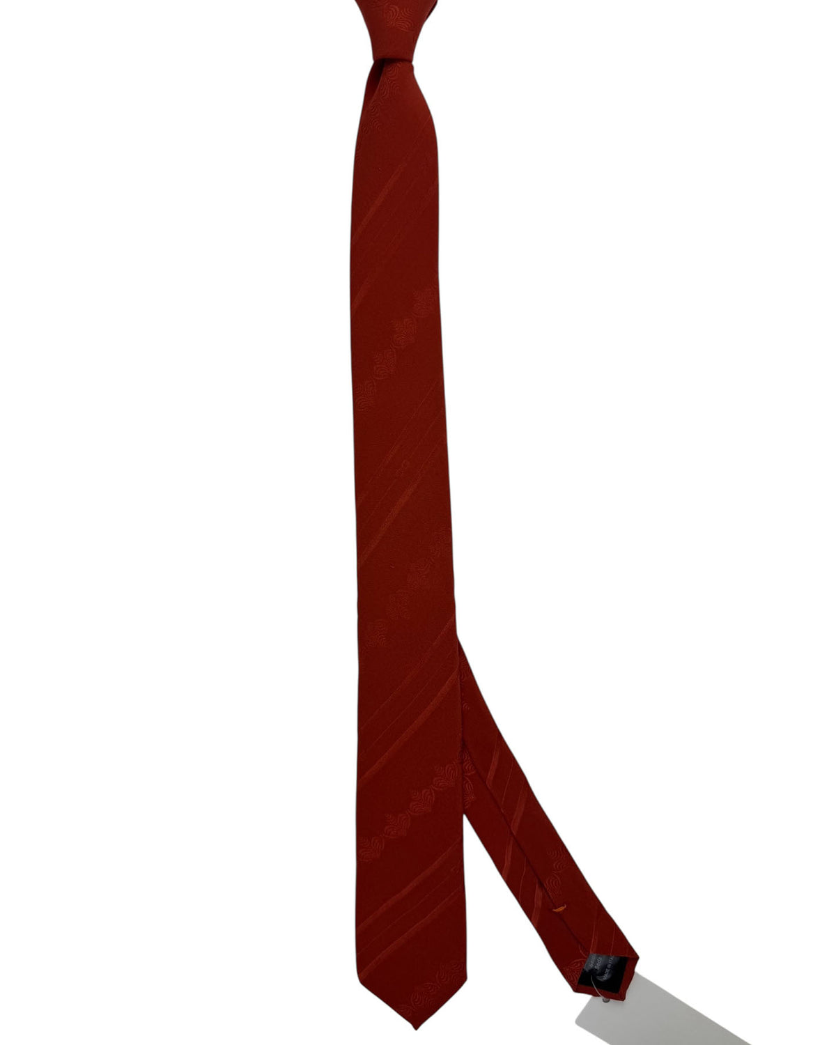 Dolce & Gabbana Skinny Tie Rust Orange Patterned Stripes