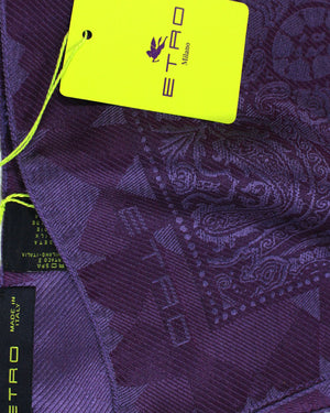 Etro Silk Pocket Square Purple Ornamental