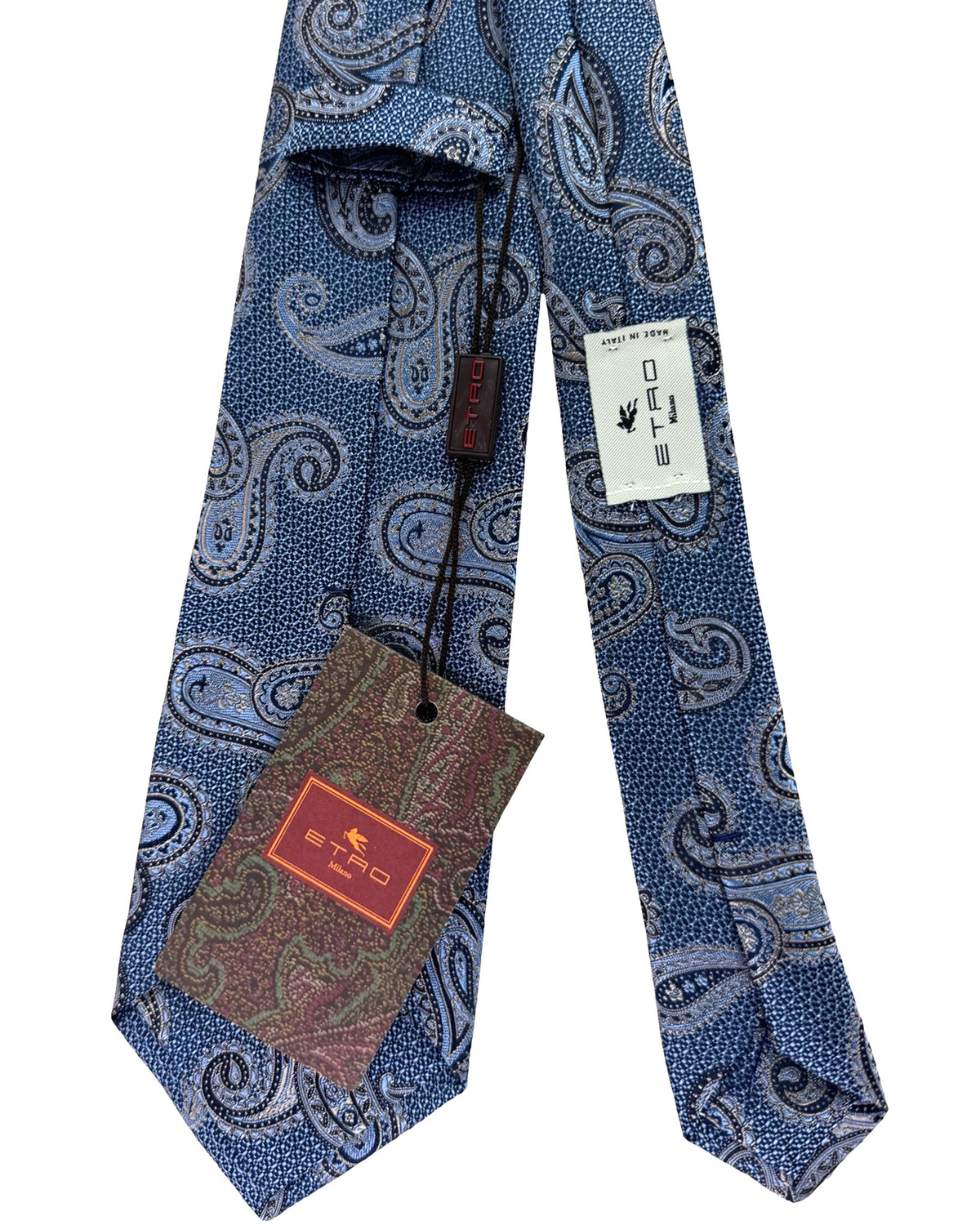 Etro Tie Blue Gray Paisley