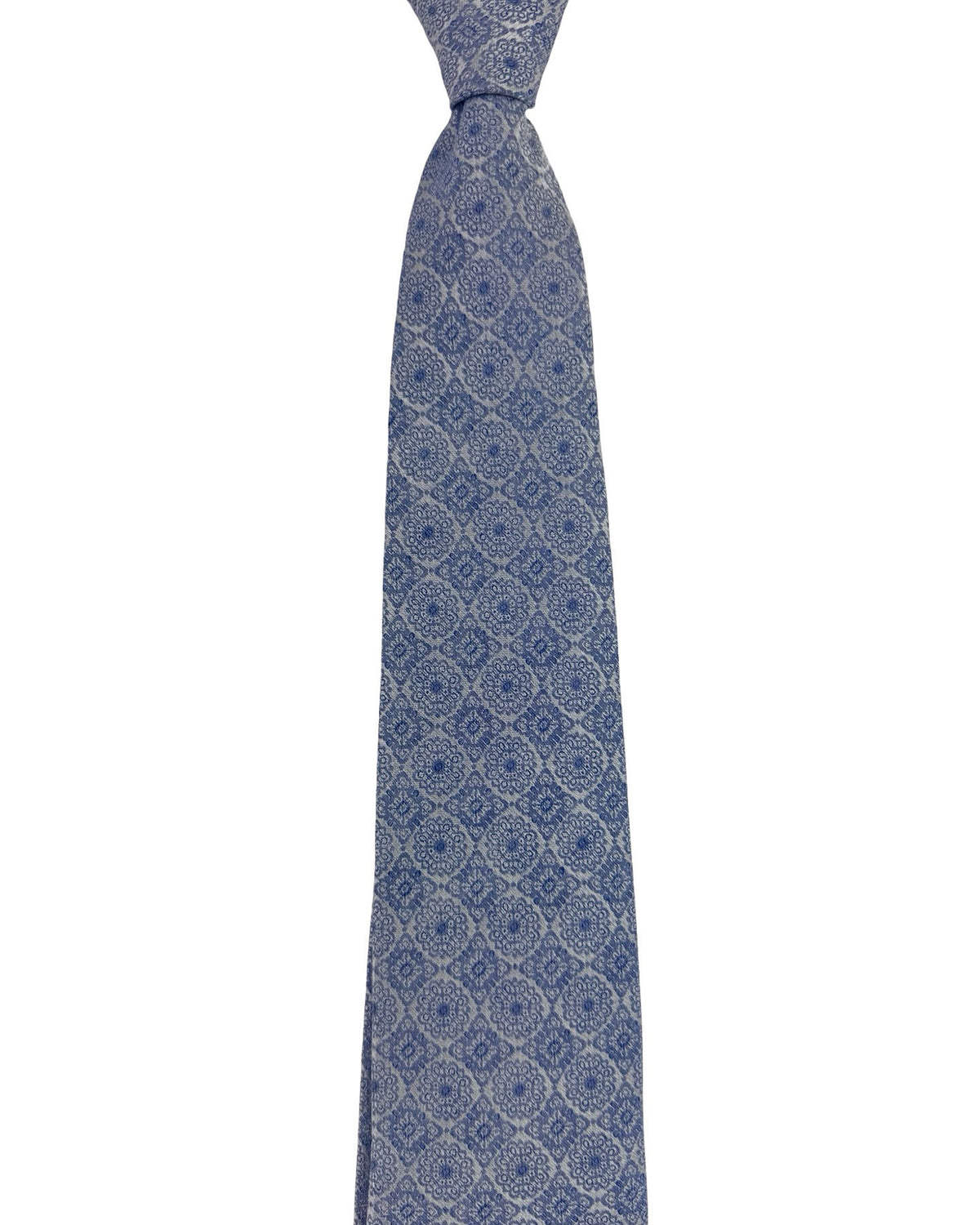 Etro Silk Tie Gray Blue Medallion SALE