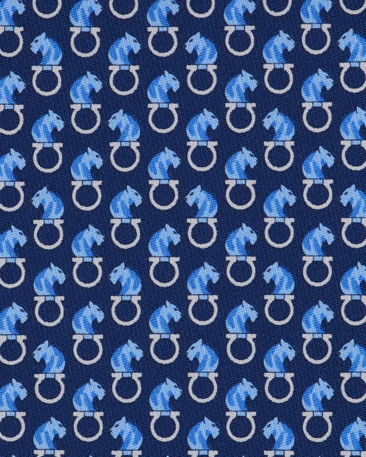 Salvatore Ferragamo Tie Midnight Blue Tiger & Gancini Pattern  - New Collection