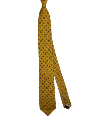 Salvatore Ferragamo Tie Dark Yellow Golden Pomegranate Pattern