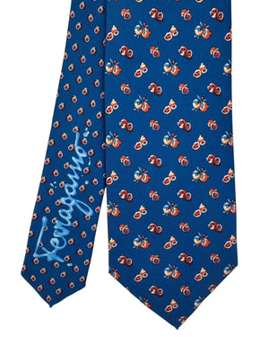 Salvatore Ferragamo Tie Blue Pomegranate Pattern