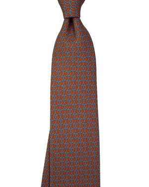 Salvatore Ferragamo Tie Orange Interlocking Gancini