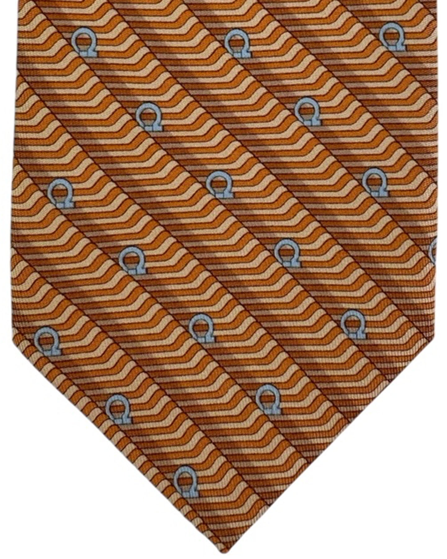 Salvatore Ferragamo Tie Orange Gancini Pattern