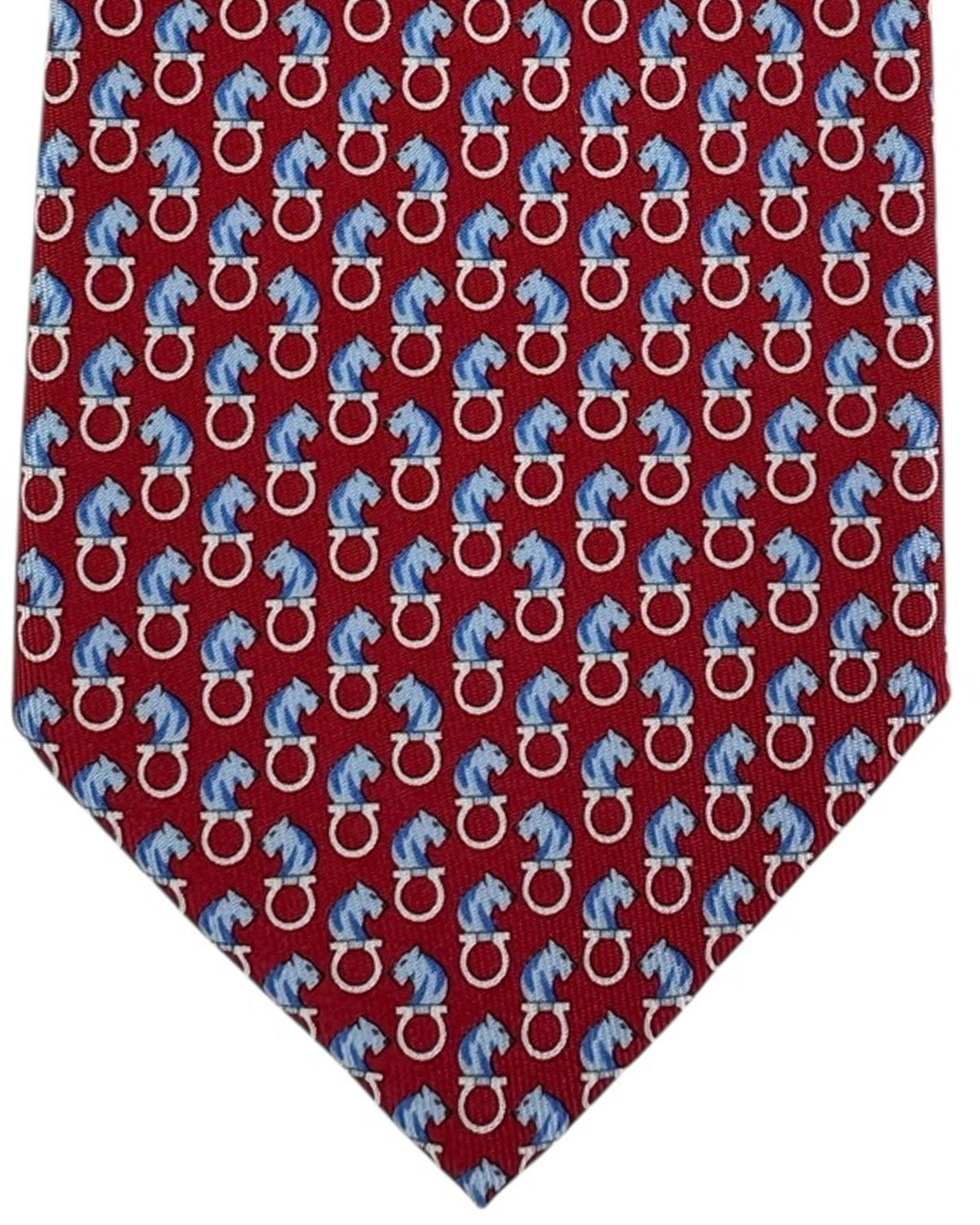Salvatore Ferragamo Tie Red Tiger & Gancini Design - New Collection