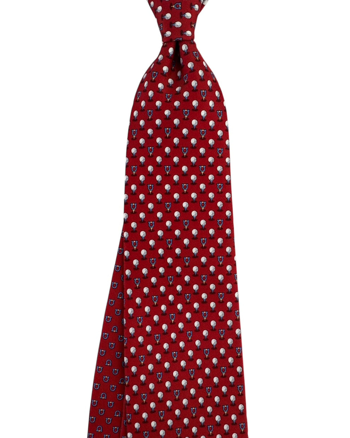 Salvatore Ferragamo Tie Red Golf Ball Tee & Gancini - New Collection