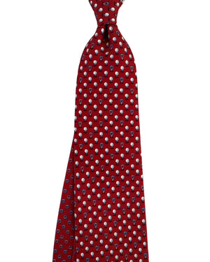 Salvatore Ferragamo Tie Red Golf Ball Tee & Gancini - New Collection