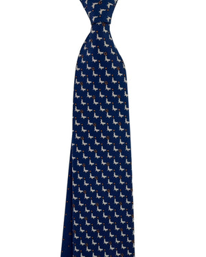 Salvatore Ferragamo Silk Tie Navy Blue Seal & Gancini Pattern - New Collection SALE