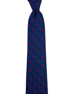 Salvatore Ferragamo Tie Royal Blue Gancini Symbol Pattern