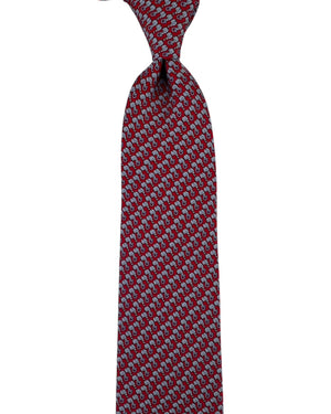 Salvatore Ferragamo Tie Red Elephant And Gancini - New Collection