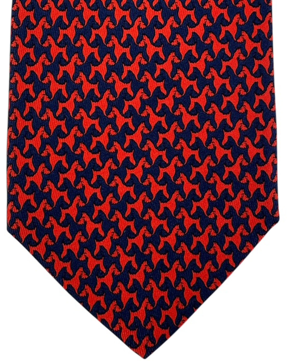 Salvatore Ferragamo Tie Navy Red Dog Pattern