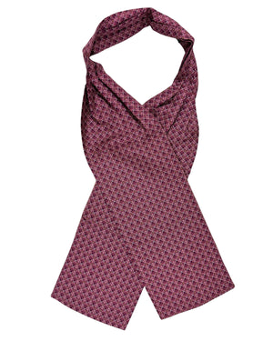 Salvatore Ferragamo Ascot Tie Bordeaux Pink Gancini Pattern