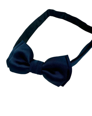 Salvatore Ferragamo Bow Tie Midnight Blue - Silk Pre-Tied Designer Bow