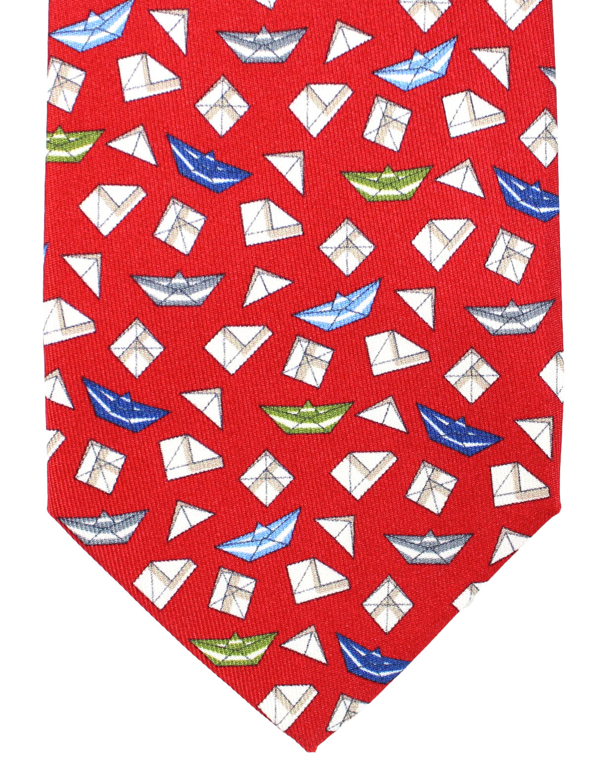 Salvatore Ferragamo Silk Tie Red Origami Novelty Design